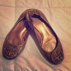 Tory Burch Gold-Bronze Ballet Flats Sz.5 EUC